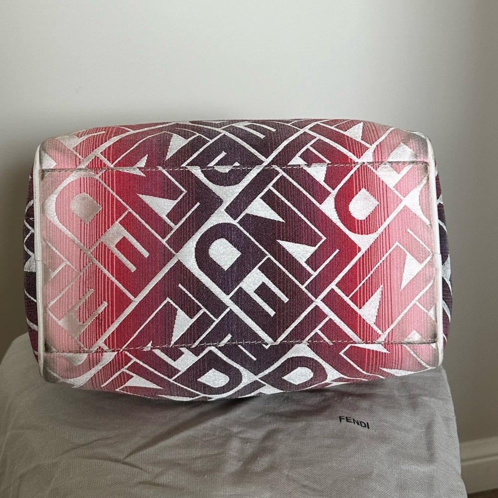 Fendi Pink Gradient Logo Satchel with White Handles - Picture 6 of 10